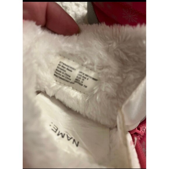 Girls  Youth boots size 8 Pink with silver snowflakes - Picture 9 of 11